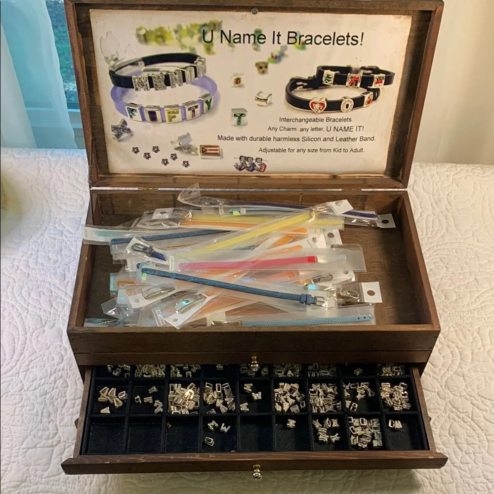 U Name It Customize Bracelets & Charms & wooden box 45 bracelets 100s of Charms